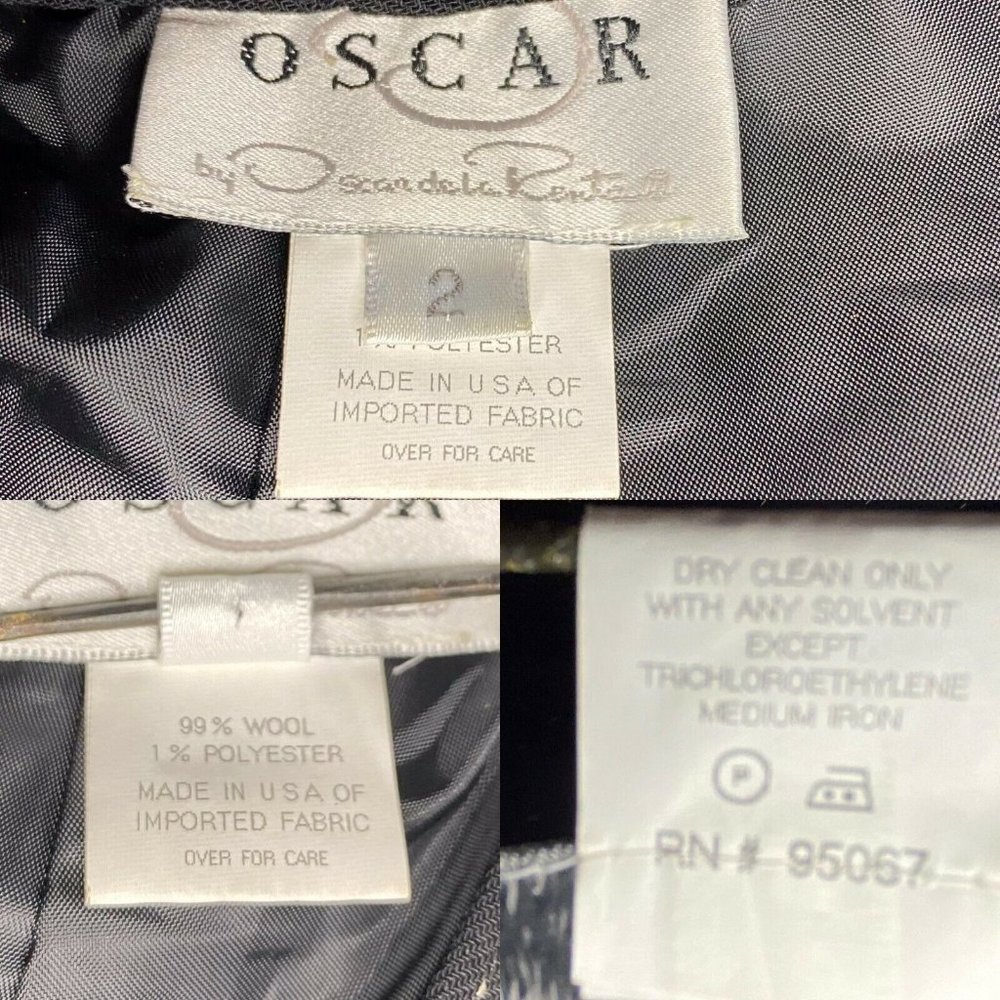 Oscar De La Renta Dress Pants Wool Straight Leg  Sz 2 Vintage Designer - Picture 10 of 11